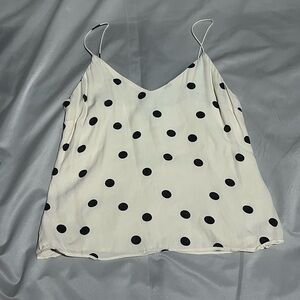Women’s White and Black Polka Dot Camisole Blouse
